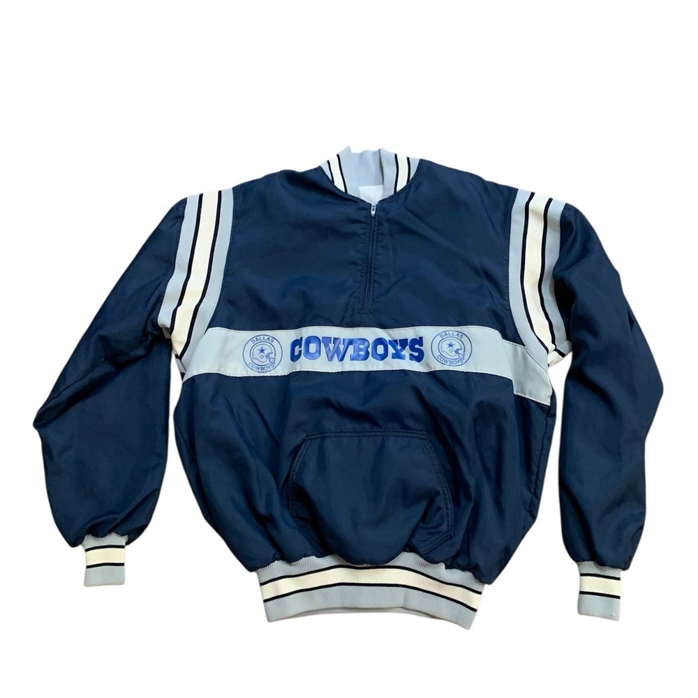 🏈 Vintage Cowboys Blue and White Varsity Bomber Jacket/Classic Trim 🏈